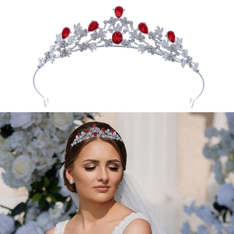 Shimmering Crystal Bridal Crown Secure Fit Hairpiece Alloy Texture Perfect for Birthdays Balls Proms Special Occasions
