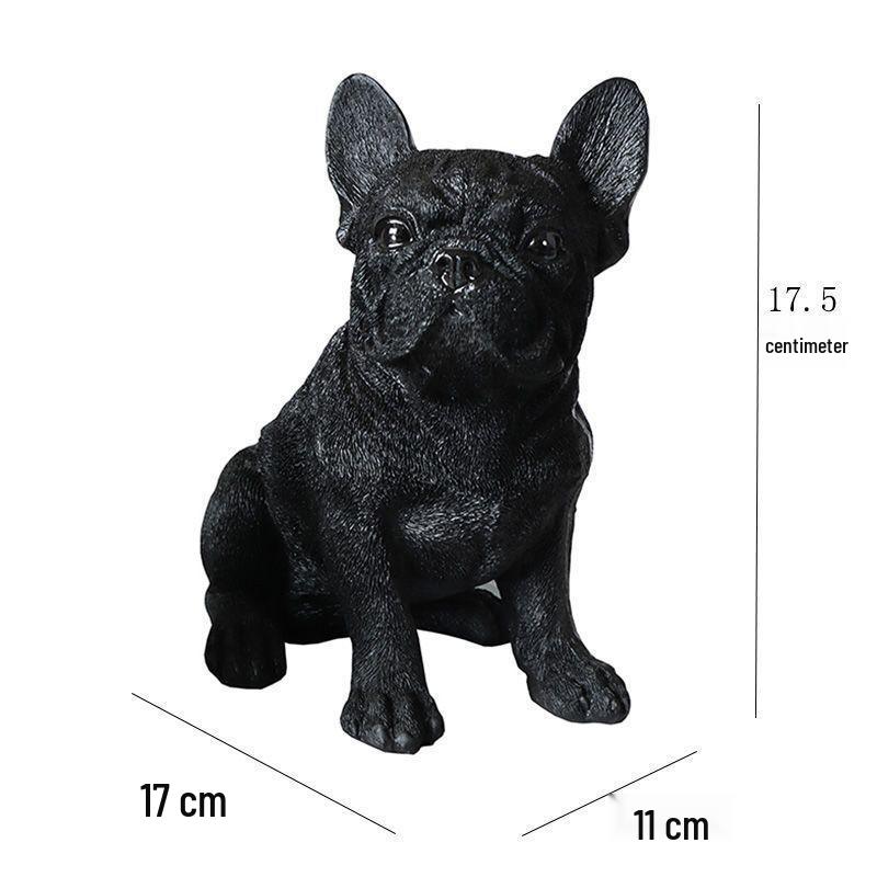 Entzückende Französische Bulldogge Harzfigur: Niedliche Welpendekoration für Wohnzimmer-Schreibtisch