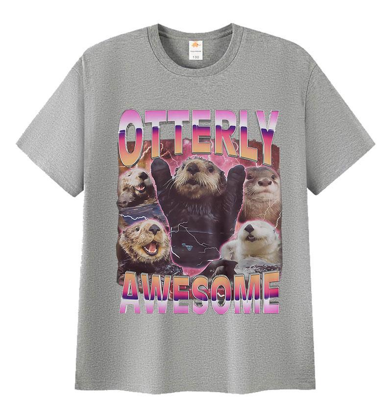 Funny Otter Animal Meme Graphic T Shirts Men Women Harajuku High Quality Vintage T-shirt Summer Casual Cotton Short Sleeve Tees