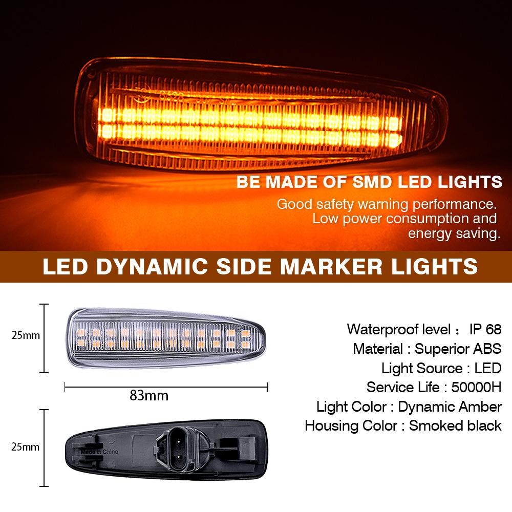 2pcs LED Dynamic Side Marker Turn Signal Lights 8351A001 For Mistubishi Outlander Sport Mirage Sport Lancer Evolution X