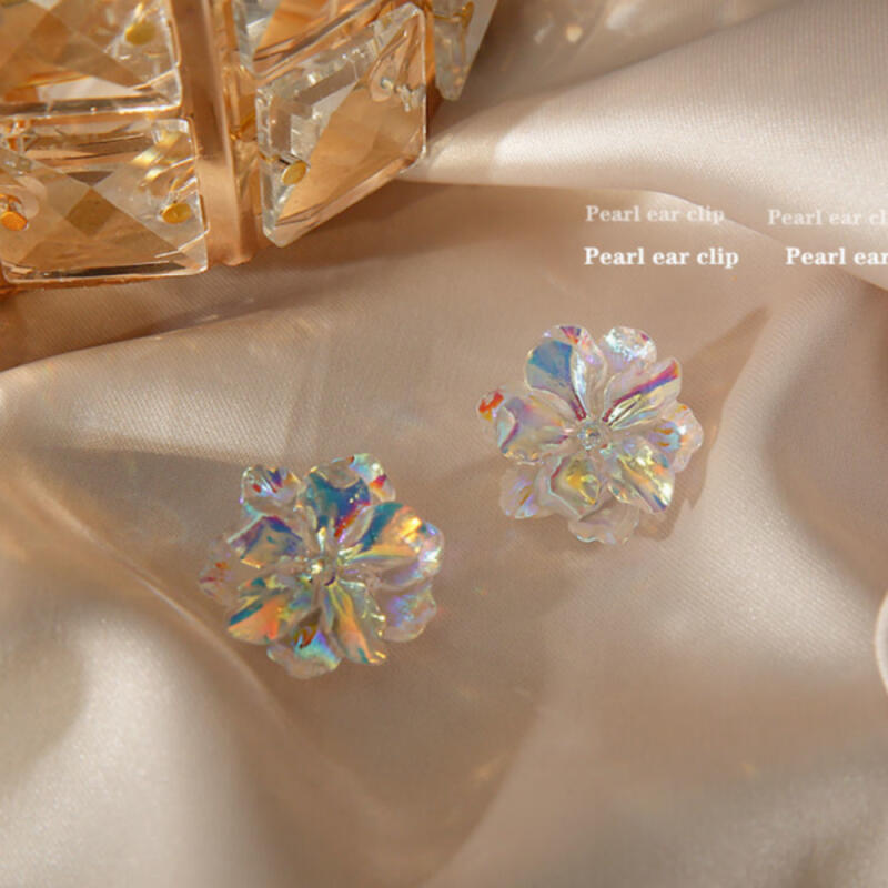 Aurora Transparent Flower Earrings S925