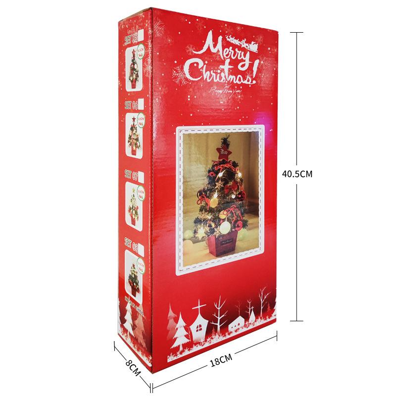 50cm Mini Christmas Tree Desktop Ornaments with Lights Christmas Tree Set Christ