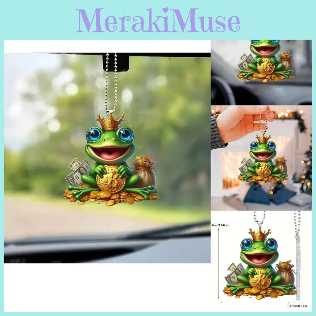 Cartoon Eyecatching Acrylic Frog Car Charm Excellent For Unique Vehicle Accessories