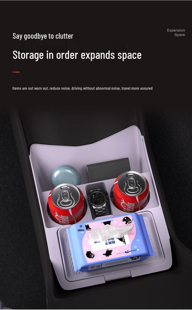 Deep Blue L06 Center Console Storage Box for 26 Models - Glasses Organizer & Car Accessories.