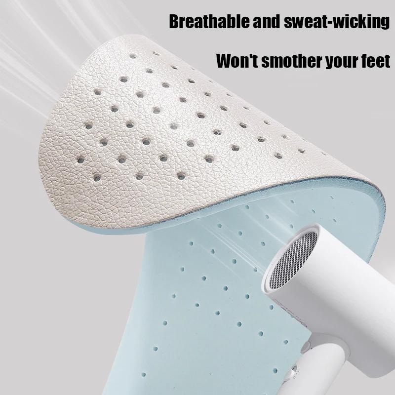 1 Paar Latex-Rindsleder-Einlegesohlen Elastisch Stoßdämpfend Atmungsaktiv Schweißabsorbierend Weich Bequem Atmungsaktive Einlegesohlen für Sneaker