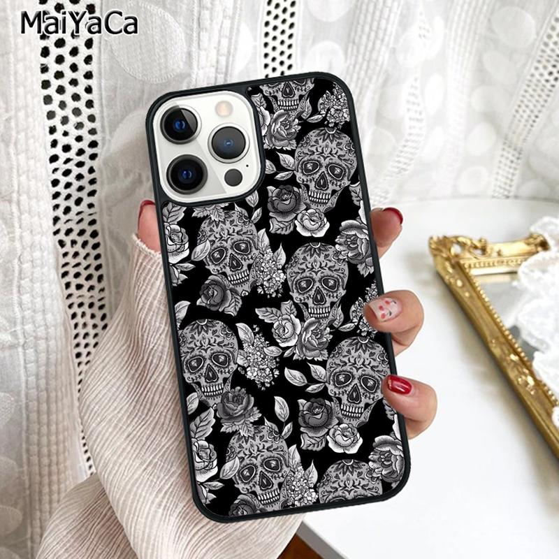 Gothic Fashion Skull Phone Case Cover For iPhone 17 Air 16 16e 15 plus 11 12 13 14 pro max shell coque