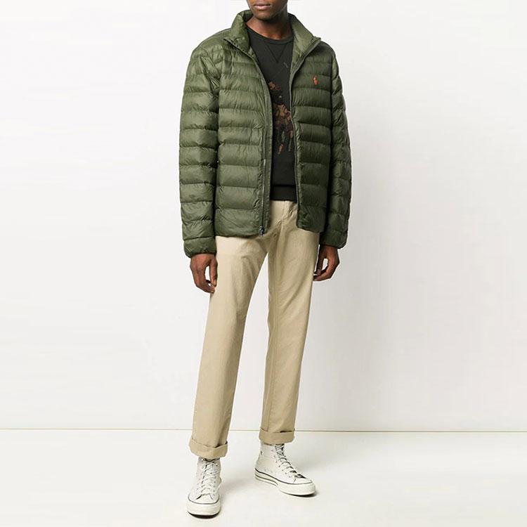 Polo Ralph Lauren Logo Embroidered Quilted Down Jacket Men Jacket Green 710810897-010