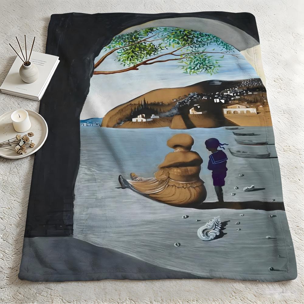 art SSalvador Dalii Throw Warm Soft Flannel Blanket Multiuse for Sofa Bed Camping Travel Nap