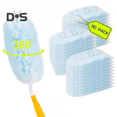 31Pcs/Set Dust Brush Microfiber Duster with 30 Replacement Pads Short Handle Heavy-Duty Fluffy Duster for Swiffer