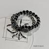 Gothic Black Spider Beads Bracelet for Women Men Unique Spider Web Charm Dark Personality Handmade Jewelry Gifts Accessories
