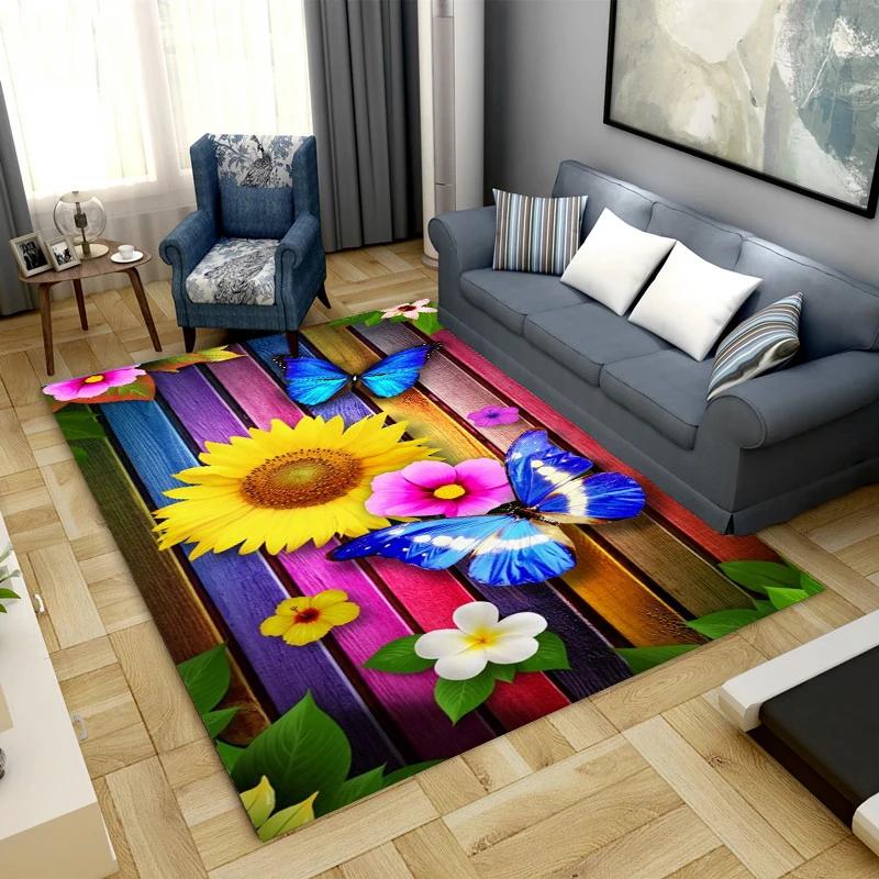 Sunflower Carpet Room Decoration Floor Mat Cute Flowers Nordic Rug Carpets for Bedroom Door Mats Entrance Kitchen Mat Floral Rug