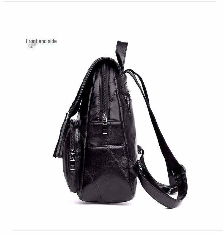 Women's Versatile PU Leather Backpack Handbag - Large Capacity Casual Schoolbag
