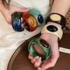 Bohemian Acrylic Bangle Smudging Retro Hand Ring Creative Irregular Wide Bracelet  Girls
