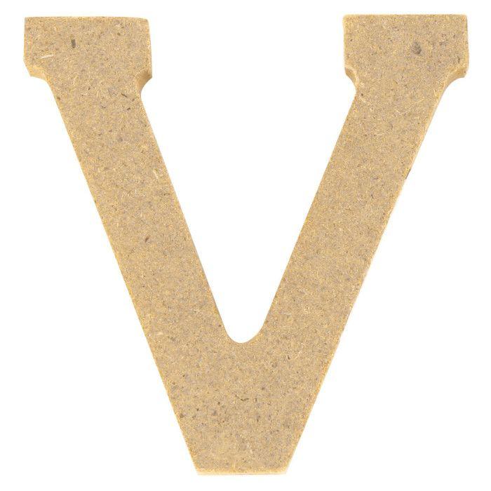 Lettre en bois MDF 5 x 1,2 cm Alphabet lettre V