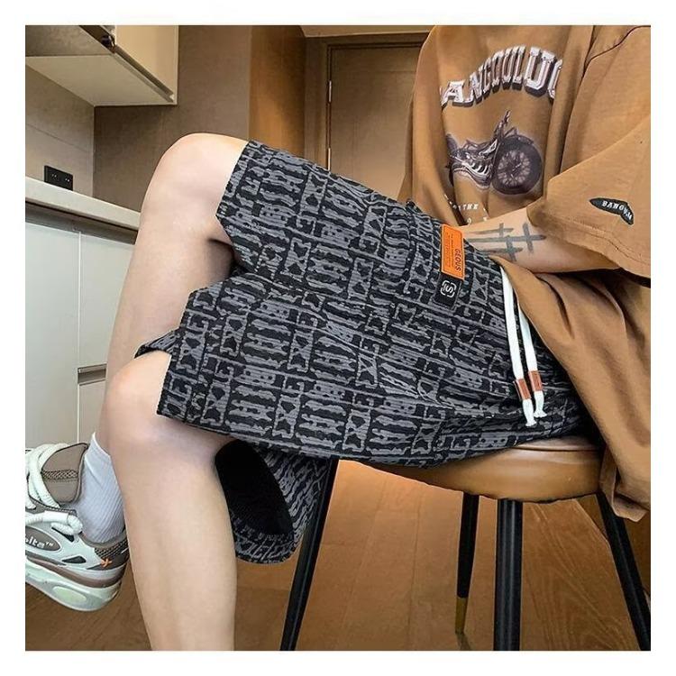 Potištěné šortky pro muže Letní Americký styl High Street šortky Rychleschnoucí Ležérní Sportovní Pětinové kalhoty