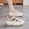 Platform dad shoes sandals 2025 summer new hollow inner height increase casual shoes muffin small Roman sandals