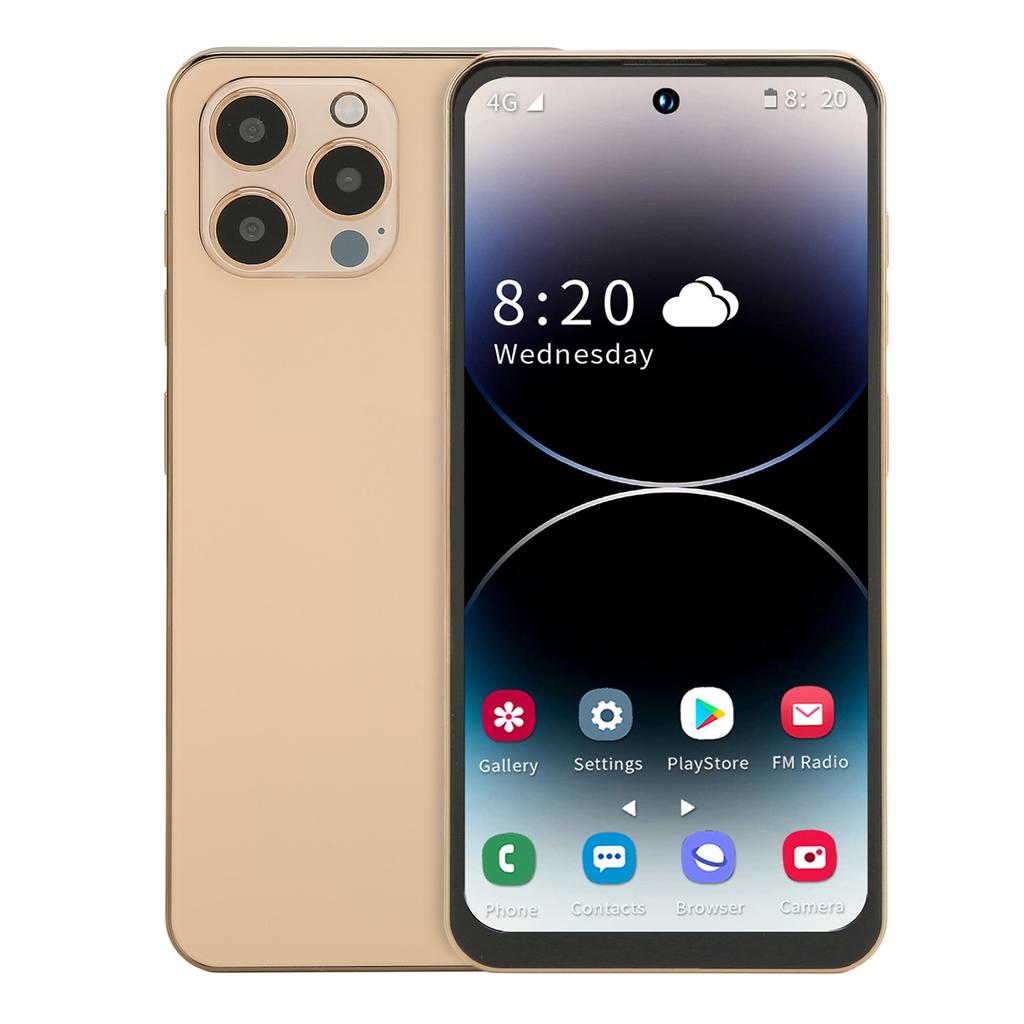 I14 ProMax 6.7 Inch Punch Hole Screen 4G Smartphone for Android 12 4GB RAM 128GB ROM 4000mah Unlocked Cellphone 100‑240V