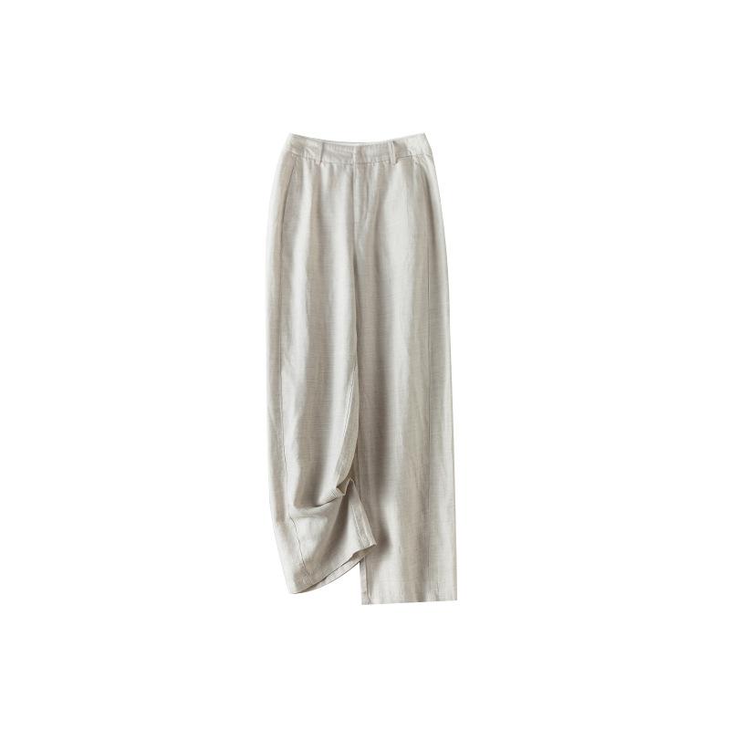 Cool Lyocell Tencel Linen Wide Leg Pants Women's Summer Thin Linen Old Money Style Loose High Waist Straight Pants