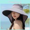 Polyester Wide Brim Sun Hat For Women With Neck Guard Summer Uv Protection Outdoor Casual