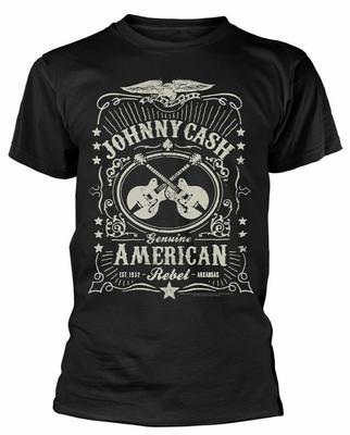 Johnny Cash American Rebel Logo Black Rock Unisex T-shirt