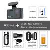 Front 4K And Rear 2.5K Dash Cam Built In WIFI GPS Dual Lens Mini CAR DVR 24H Parking Monitor Black Box Room Camera Night Vision