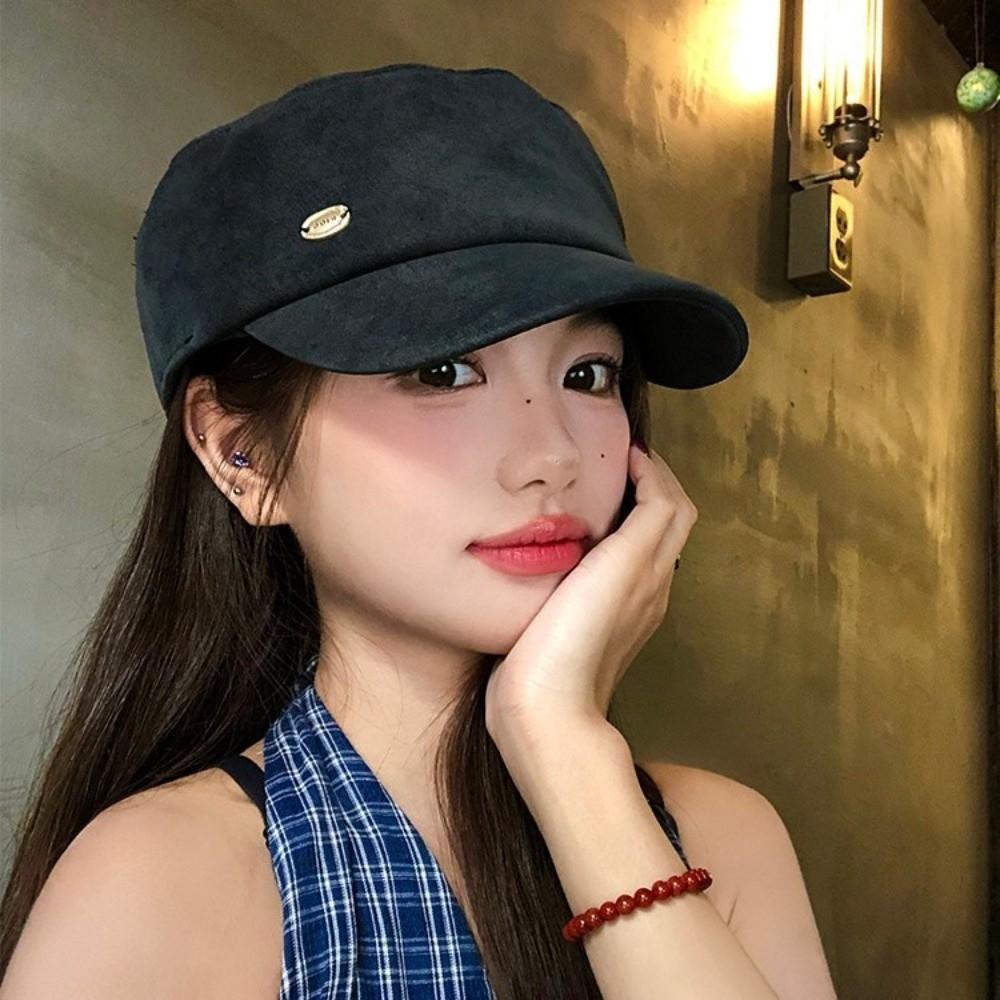 Flat Brim Suede Beret Vintage Beanie Cap Fashion Painter Berets  Streetwear