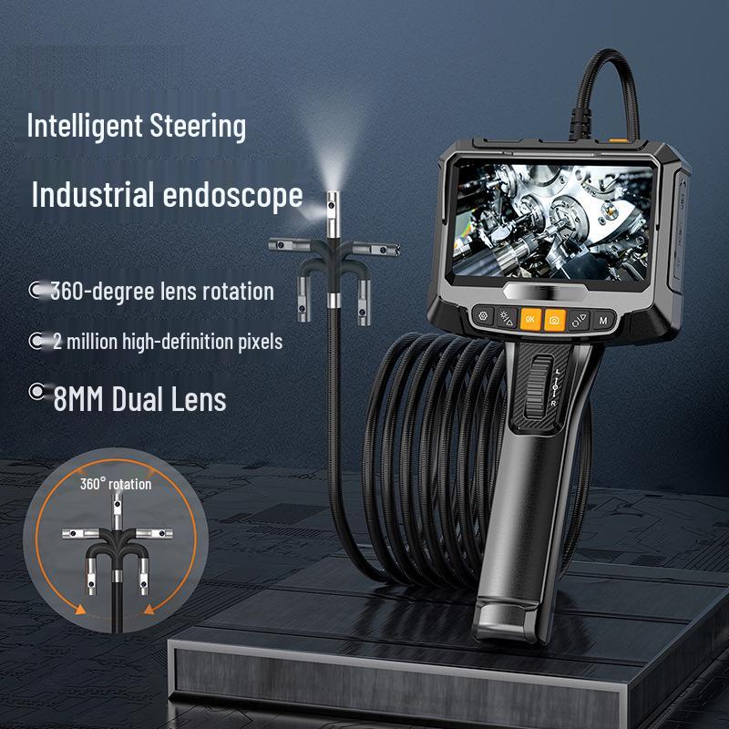 

5-дюймовый портативный гибкий эндоскоп для 360-градусной инспекции трубопроводов и авторемонта 8.0mm dual lens/2m