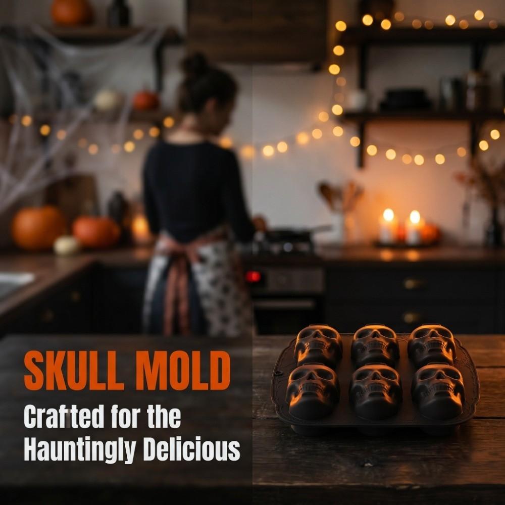 Soft Silicone Skull Head Baking Mold Food Grade Silicone Skull Baking Mold Halloween