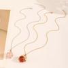 Adjustable Necklace Pendant with Replaceable Crystal Stone In Woven Metal Net Bag