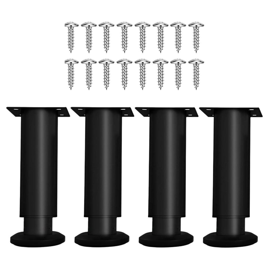 4Pcs Adjustable Furniture Legs,Heavy Duty,12cm-19cm Sturdy Metal Replacement Bed Support Leg for