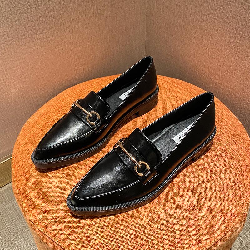 

Туфли-муффины на платформе с одной педалью, ленивые мокасины, осенние и зимние туфли в британском стиле, женские туфли в стиле ретро, туфли больших и маленьких размеров 40 чёрный