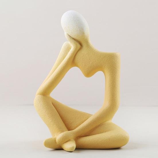 Yousheng Ceramiczny Wazon Myśliciel Serce Wycięte Pusty Wazon w Kształcie Człowieka Abstrakcyjna Sztuka Wazon Dekoracyjny na Dom Biuro Biurko Półka Ekspozycyjna