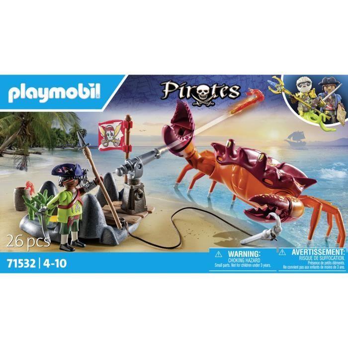 Playmobil 71532 pirate et crabe géant, les pirates, 26 pièces, dès 4 ans