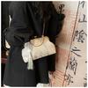 Chinese Style Embroidered Clutch Bag Silk Women's Fashion Shoulder Crossbody Bag with Shell Lock Chain