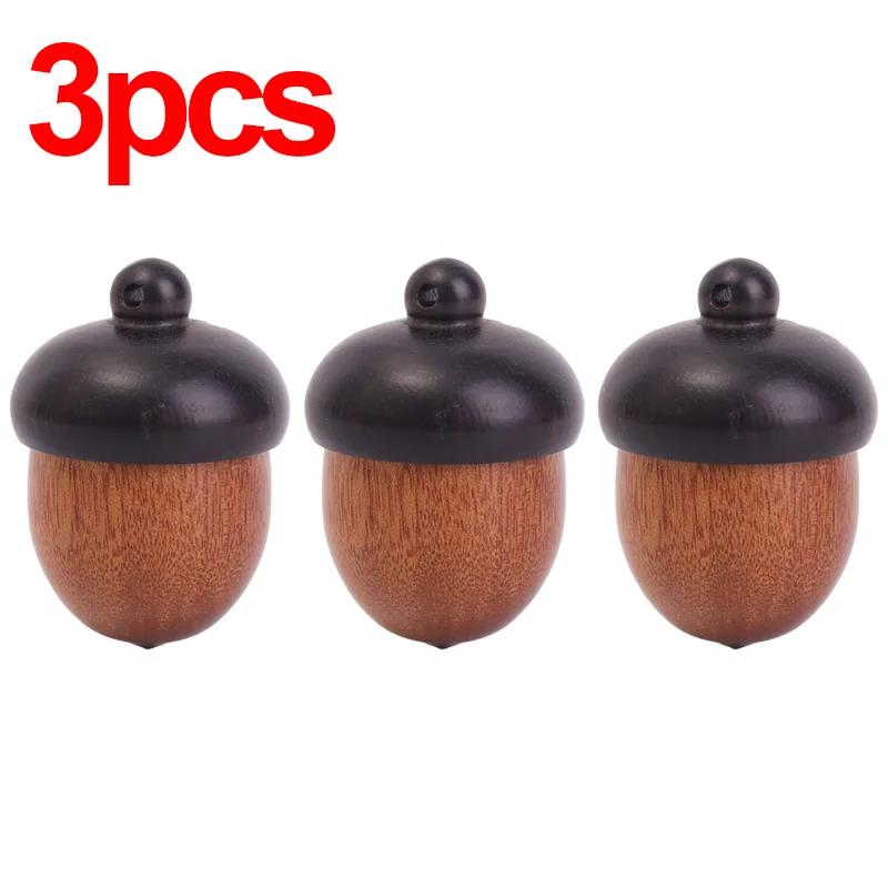 Mini Wood Medicine Pill Box Openable Rescue Tablets Case Portable Storage Sealed Boxes Container DIY Acorn Wooden Locket Pendant