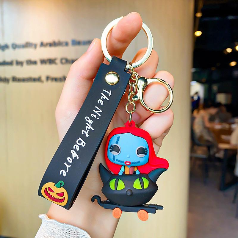 Entzückender Halloween Kürbis Skelett Cartoon Schlüsselanhänger Perfektes Partygeschenk