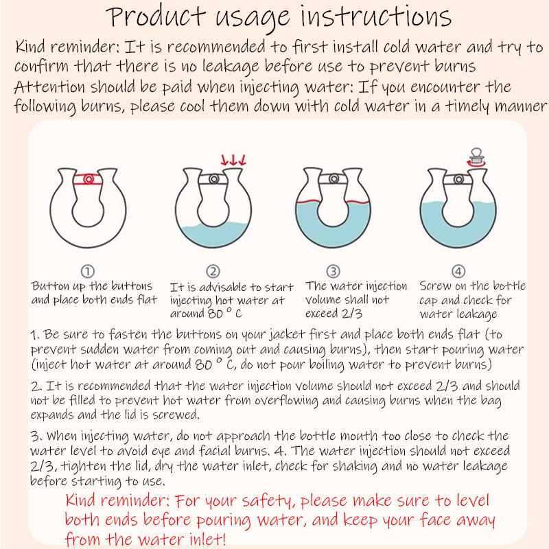 1PCU-Shaped Neck Hot Water Bag, Soft Plush Neck Heater, Hot Water Bag For Winter Warmth, Universal Hot And Cold Products
