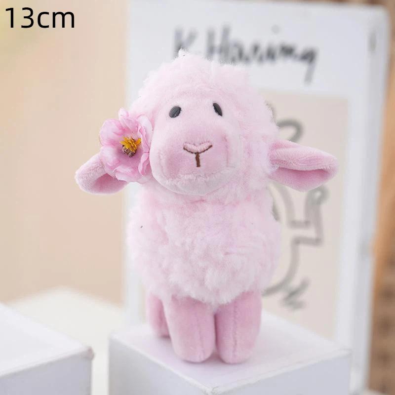 Cute Flower Lamb Plush Toys Ultra Soft Fluffy Fabric For Kids Birthday Gifts Home Decor Bag Pendants