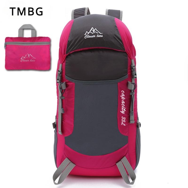 

36L Модная Портативная Складная Дорожная Сумка Сверхлегкий Дышащий Рюкзак Большой Вместительности На Открытом Воздухе Альпинистский Рюкзак Унисекс высокого качества Нейлоновая Походная Треккинговая Сумка розы красного