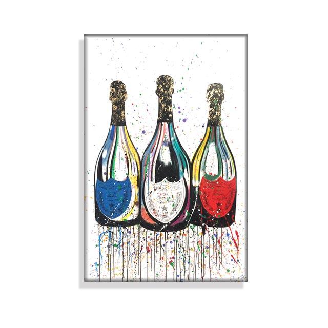 Champagne Bottle Posters and Prints Canvas Painting Colorful Pop Street Wall Art Pictures for Modern Home Living Room Decor