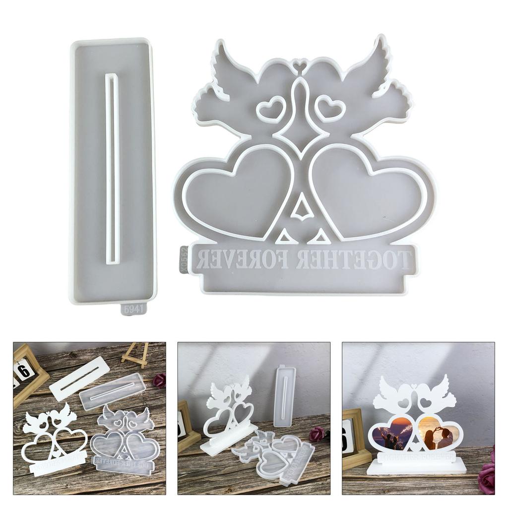 Creative Silicone Resin Moulds Heart Bird Crafting Molds Picture Frames Moulds Craft Molds for Picture Frames Making