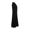 Summer Women Medium Length Hepburn Style French Long Dress Single Breasted Solid Color V Neck