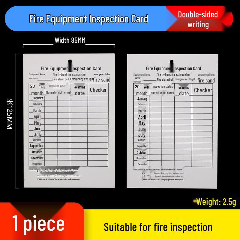 Fire Safety Inspection & Record Card Holder: Fire Extinguishers & Hydrants
