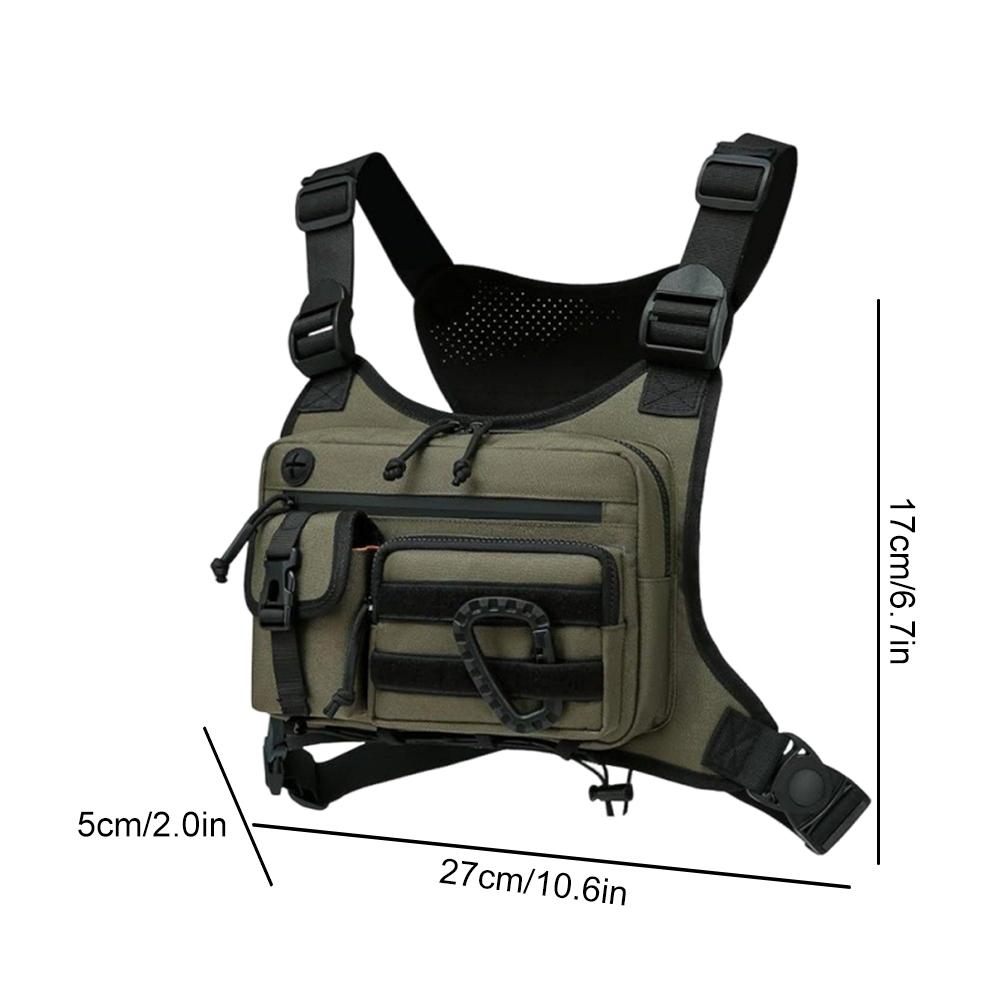 Нагрудная сумка для улицы Регулируемый ремень Велосипедный тактический рюкзак Водонепроницаемая противоугонная нагрудная сумка Охотничьи нагрудные сумки Рабочие рюкзаки зелёный