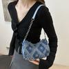 Women's Denim Tassel Casual Underarm Bag Shoulder Bag