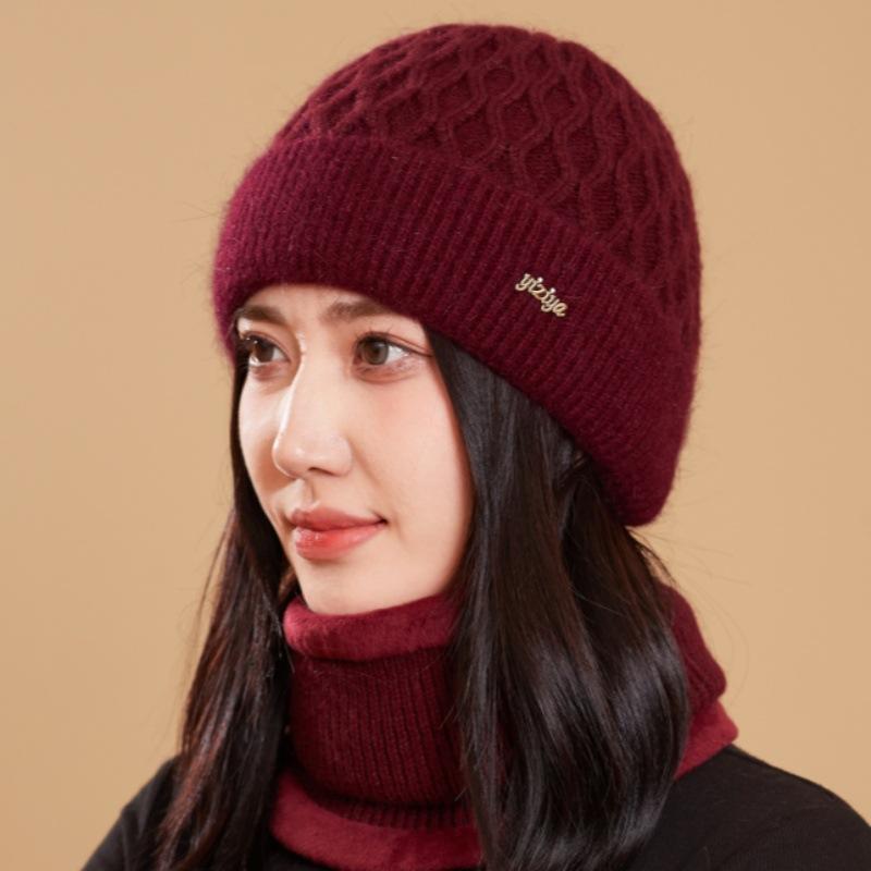 New Knitted Hat Winter Women's Outdoor Cold Hat Outdoor Crimped Twist Pattern Warm Wool Hat