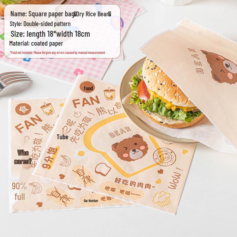 Disposable Oil-Proof Food-Grade Sandwich & Burger Wrapping Paper Liner