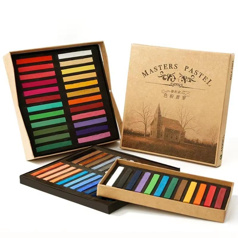 DIY Handicrafts 12/24/36/48 Colored Chalk Set Suitable for Beginners To Paint Various Paintings Pink Art Painting