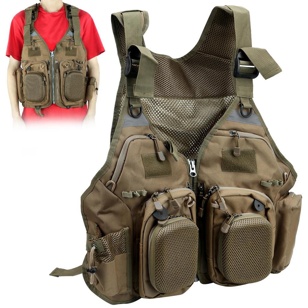 Outdoor Fishing Sports Vest Multi Pocket Professional Fishing Jackets Waistcoat for Men