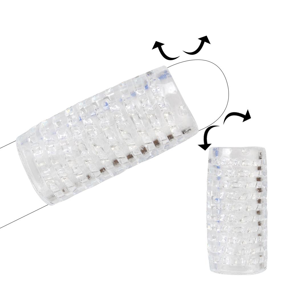 Transparentní mužská masturbátor umělá kočička vaginální pro muže 18 Glans Sací penis Pumpa Hroty Sexuální hračky na cvičení Erotika